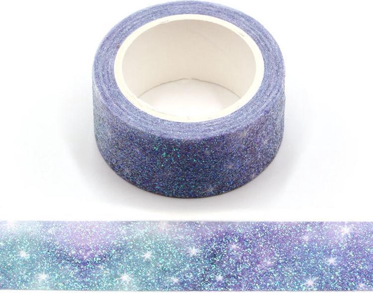 Washi tape - space - glitter sterrenhemel  | 20mm x 3m